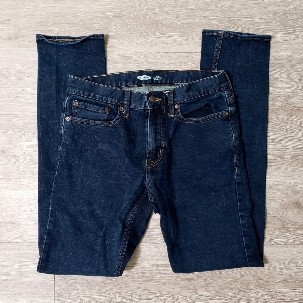 Men's Old Navy slim fit 30 x 34 Tall dark jean built in flex denim